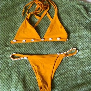 Zaful Rust-Colored Cheeky Shell Bikini
